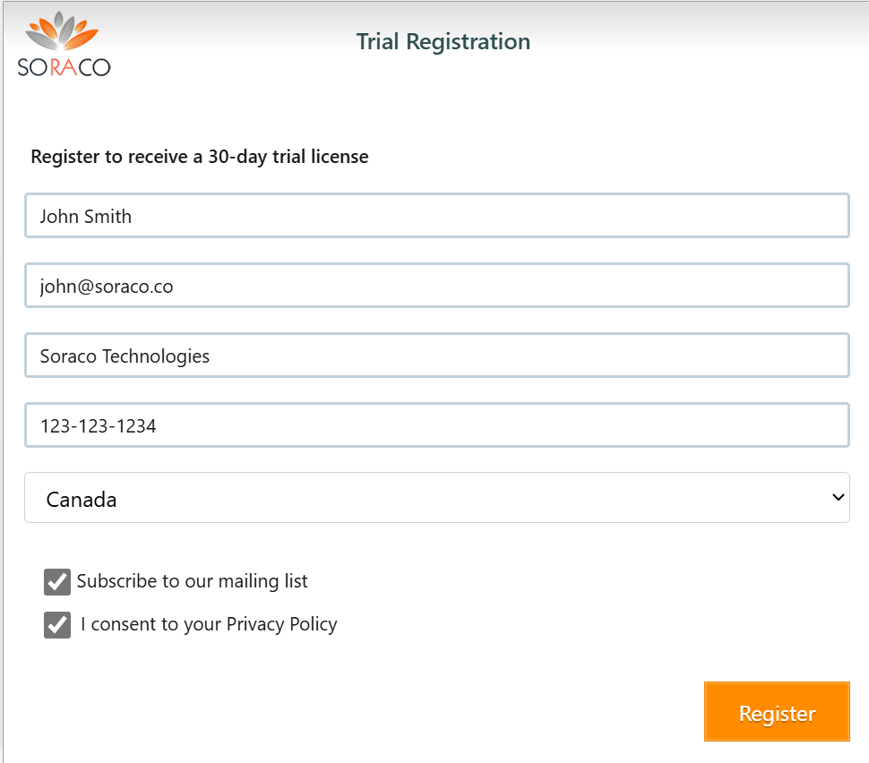 QLM Trial Registration Form
